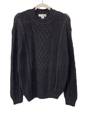Vintage 90s Vanderbilt Sweater Medium Cable Knit Crew Long Sleeve Deadstock NEW